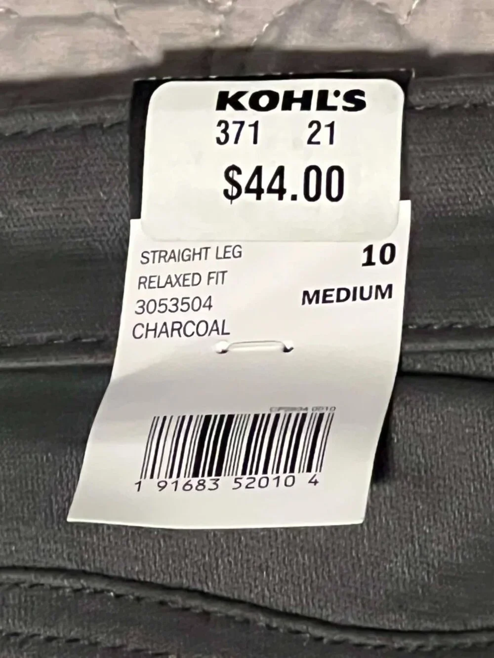 Lee Relaxed Fit Straight Leg Pants Charcoal Grey Size 10